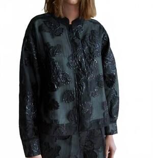 NEW PSOPHIA women's metal embroidery japanese jacket in black